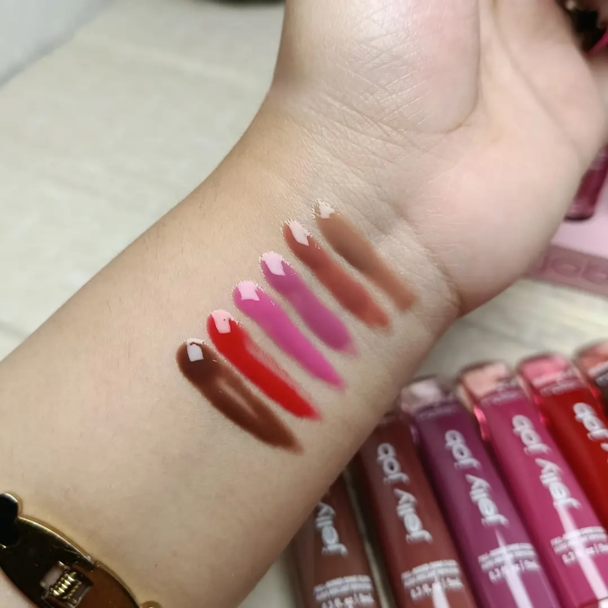 6pcs Jelly Job Full Booed Shine Glass Brilliant Volume Lipgloss