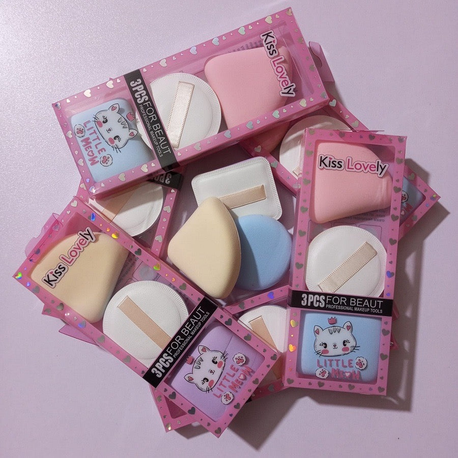 3pcs Finger Makeup Sponge Smooth Powder Cosmetic Puff