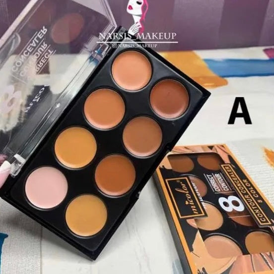 8 Color Creamy Contour Palette Face Bronzer Pro Face Sculpting Matte Contour Palette