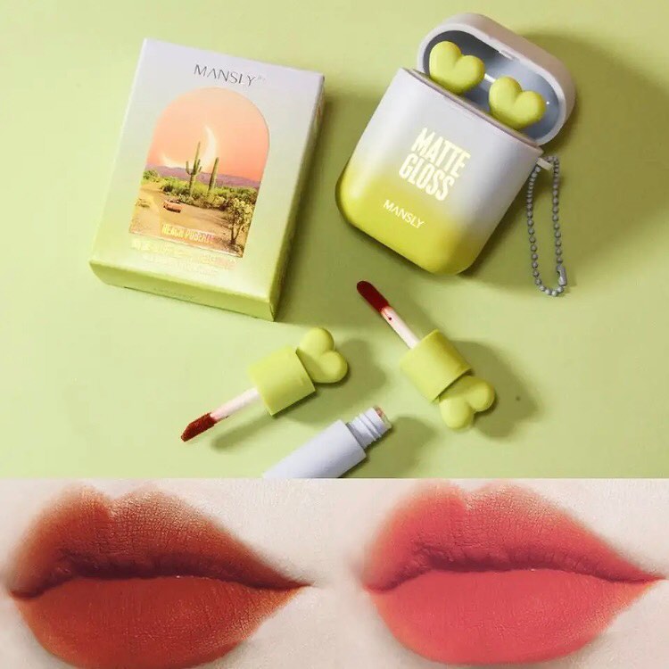 Heng Fang - Airpods Shape Matte Velvet Lip Gloss Set of 2