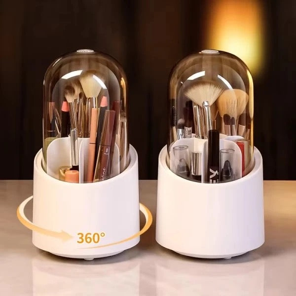 360 Rotating Makeup Brush Organizer