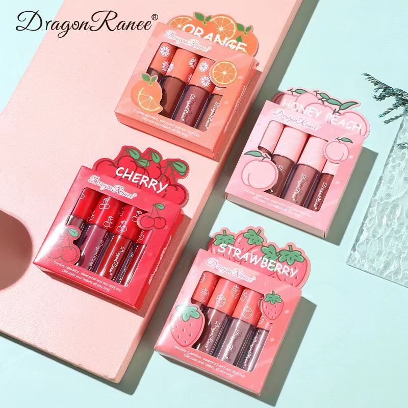 Dragon Ranee - Fruity Matte Lip Gloss Set of 4