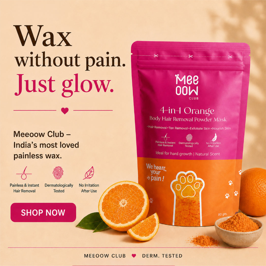 Meeoow - 4 in 1 Orange Body Hair Removal Wax Powder Mask