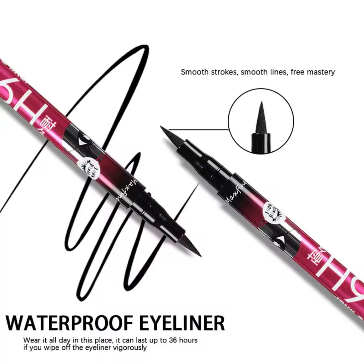 Yanqina - Professional 36H Bold Black Eye Liner