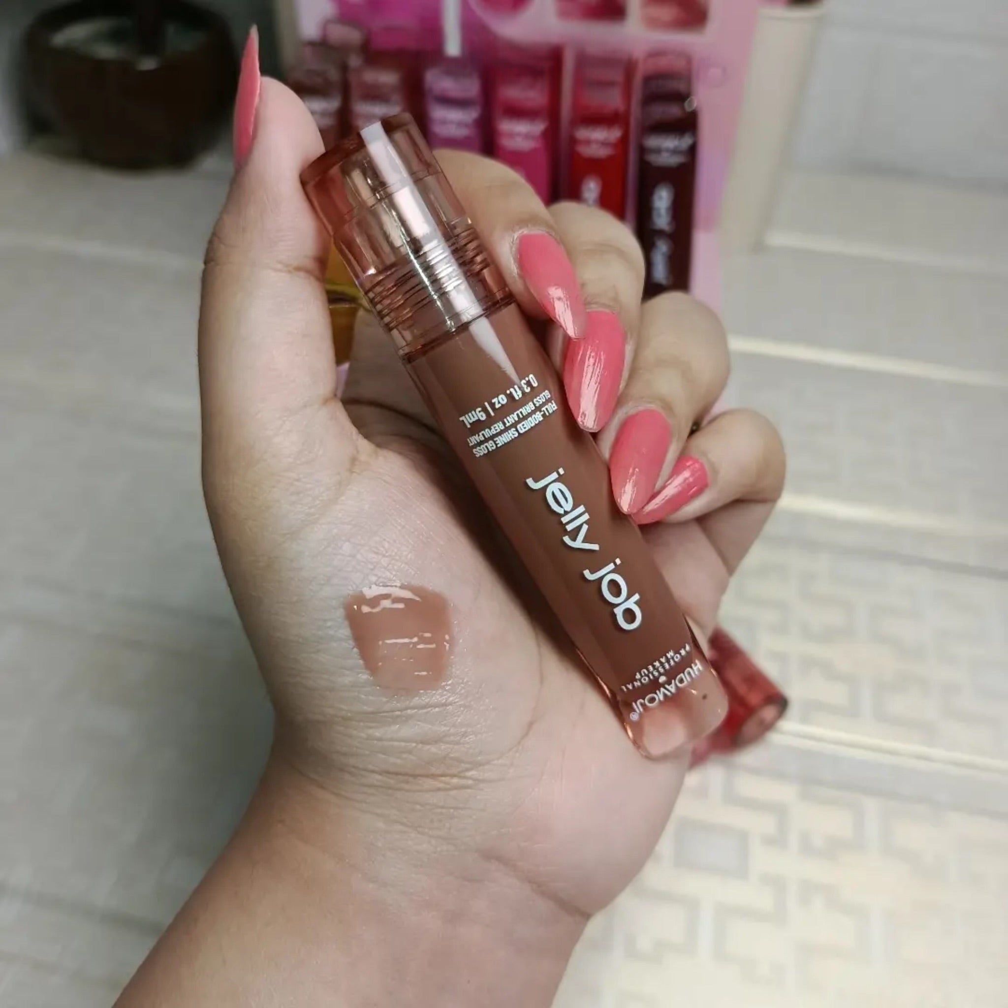 6pcs Jelly Job Full Booed Shine Glass Brilliant Volume Lipgloss