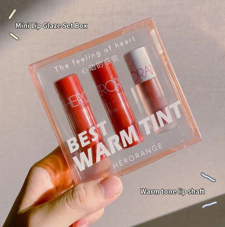 HERORANGE - Cool & Warm Matte Lip Gloss Set of 3