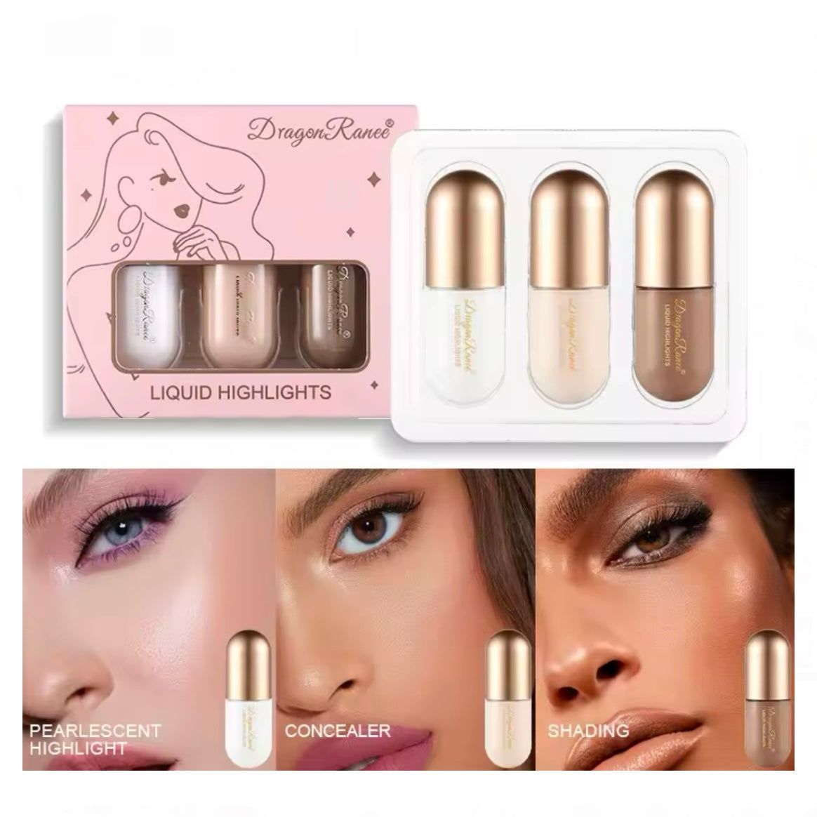 Dragon Ranee - Liquid Highlight & Concealer Set of 3