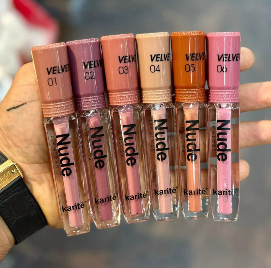 Karite - Nude Velvet Lip Gloss Set of 6