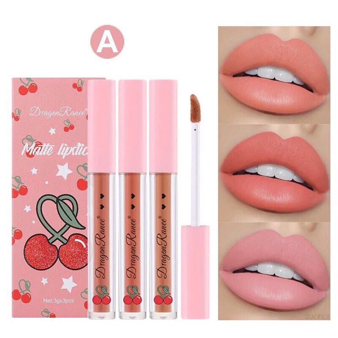 Dragon Ranee - Cherry Matte Lip Gloss Set of 3