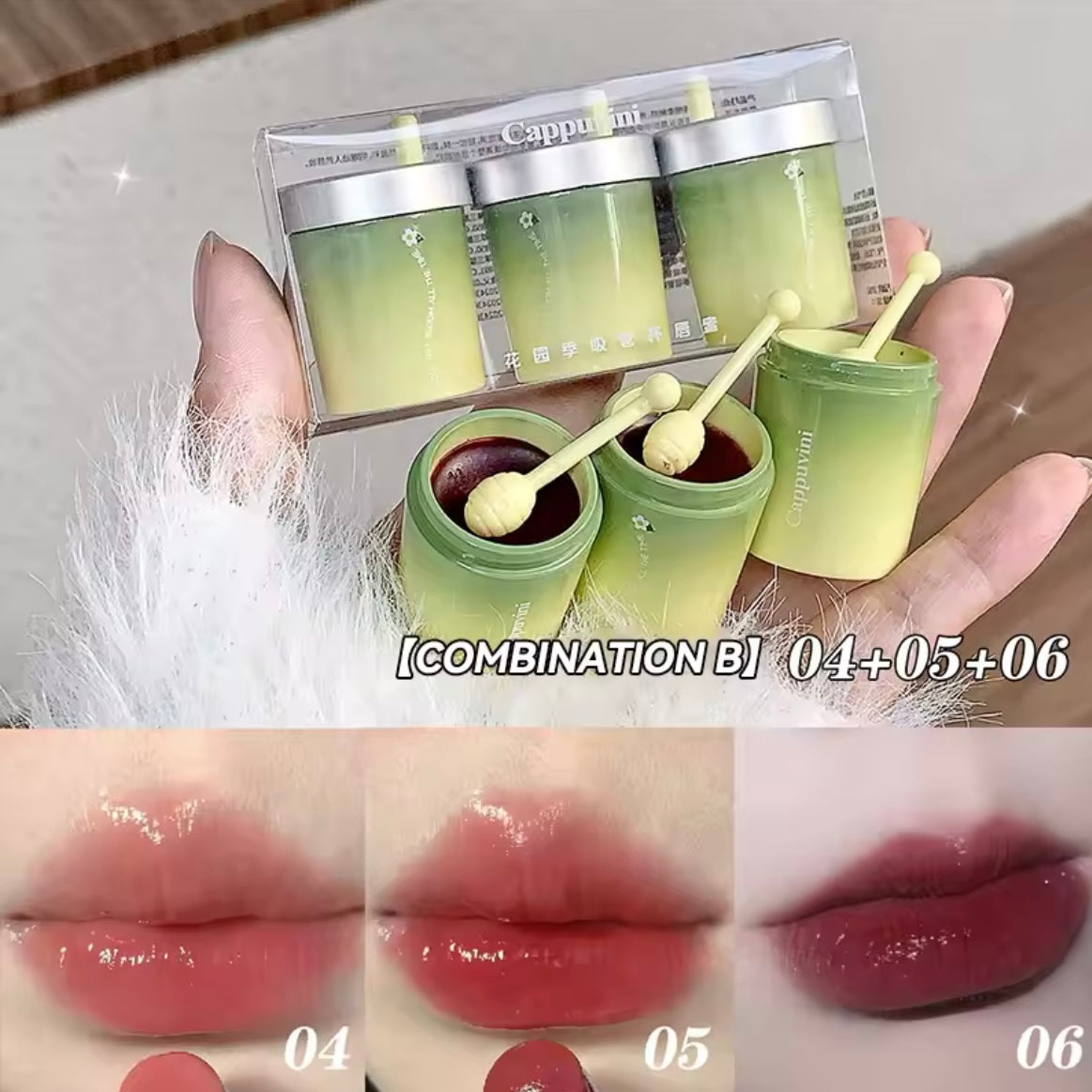 Cappuvini - Bloom Straw Mug Lip Gloss Set of 3