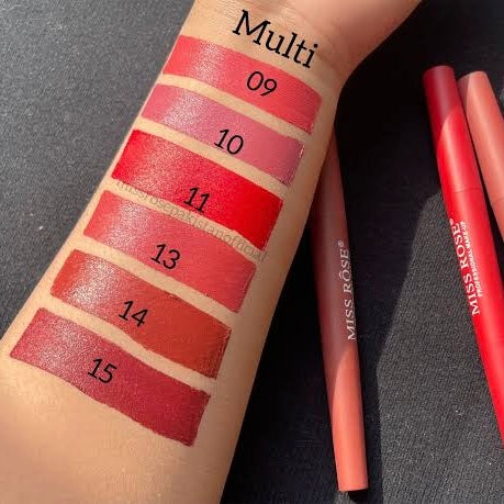 Miss Rose - 2 in 1 Lipstick & Lip Liner Set of 6
