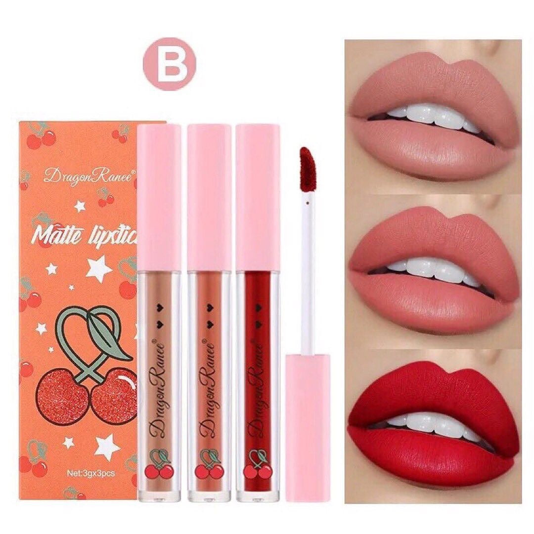 Dragon Ranee - Cherry Matte Lip Gloss Set of 3