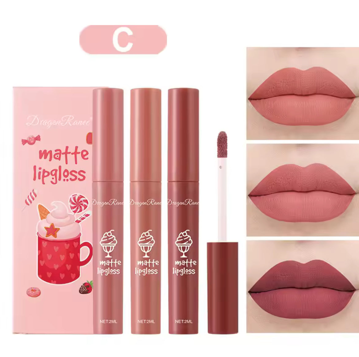 Dragon Ranee - Snack Matte Lip Gloss Set of 3