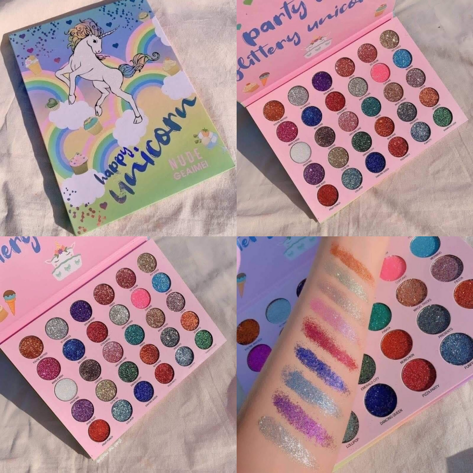 30 Color Unicorn Monochrome Glitter Eyeshadow Palette