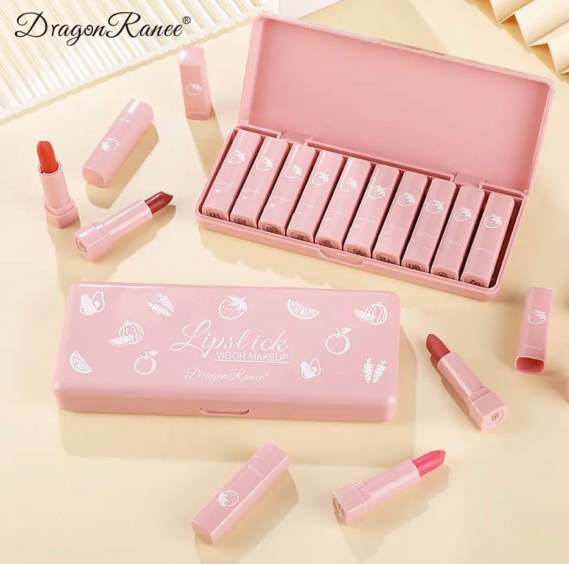 Dragon Ranee - Mini Fruity Lipstick Set of 10