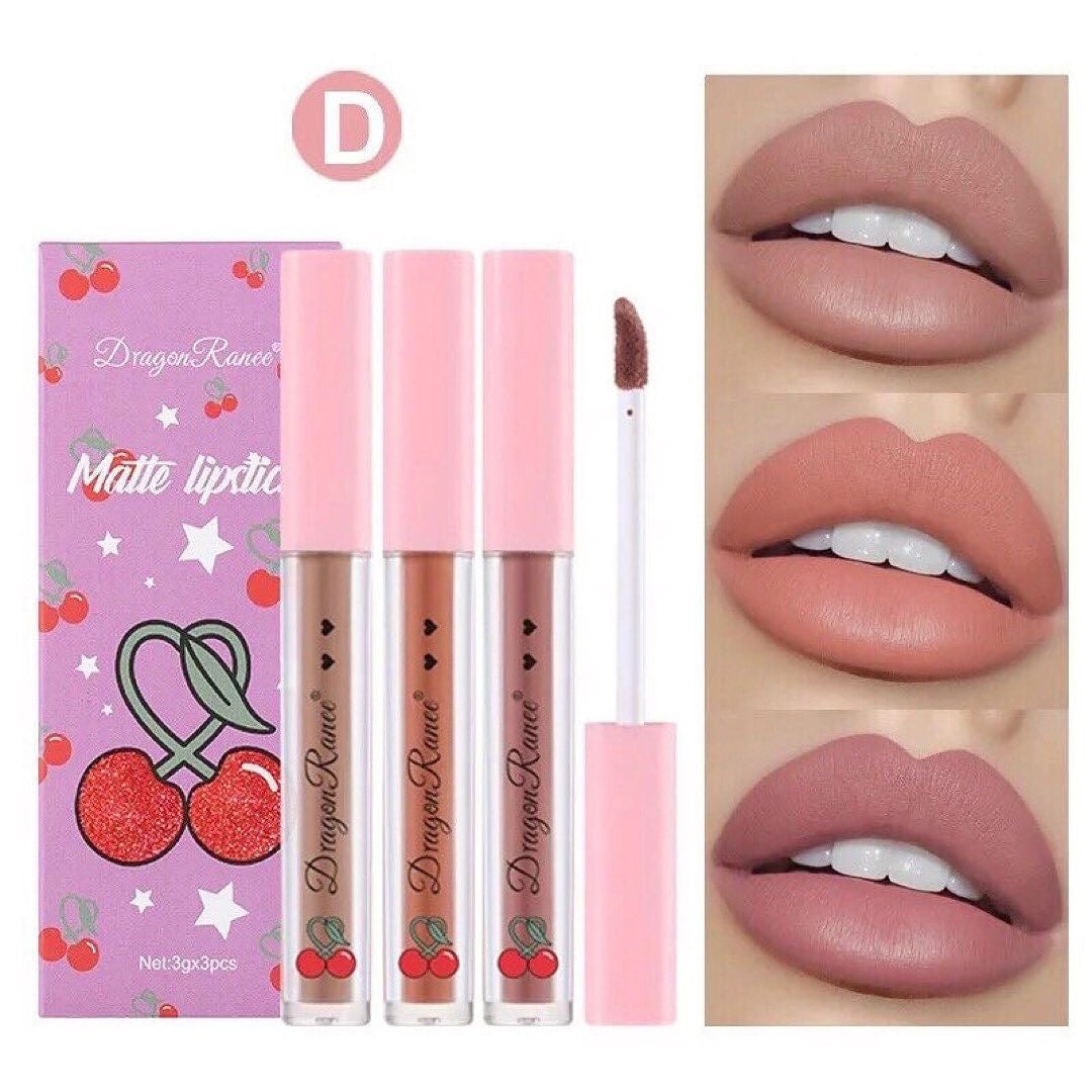 Dragon Ranee - Cherry Matte Lip Gloss Set of 3