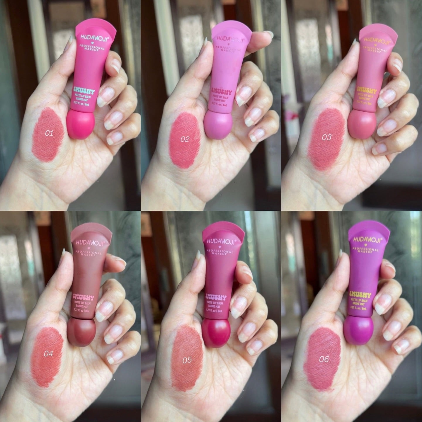Hudamoji - 6pcs Smushy Matte Lip Gloss