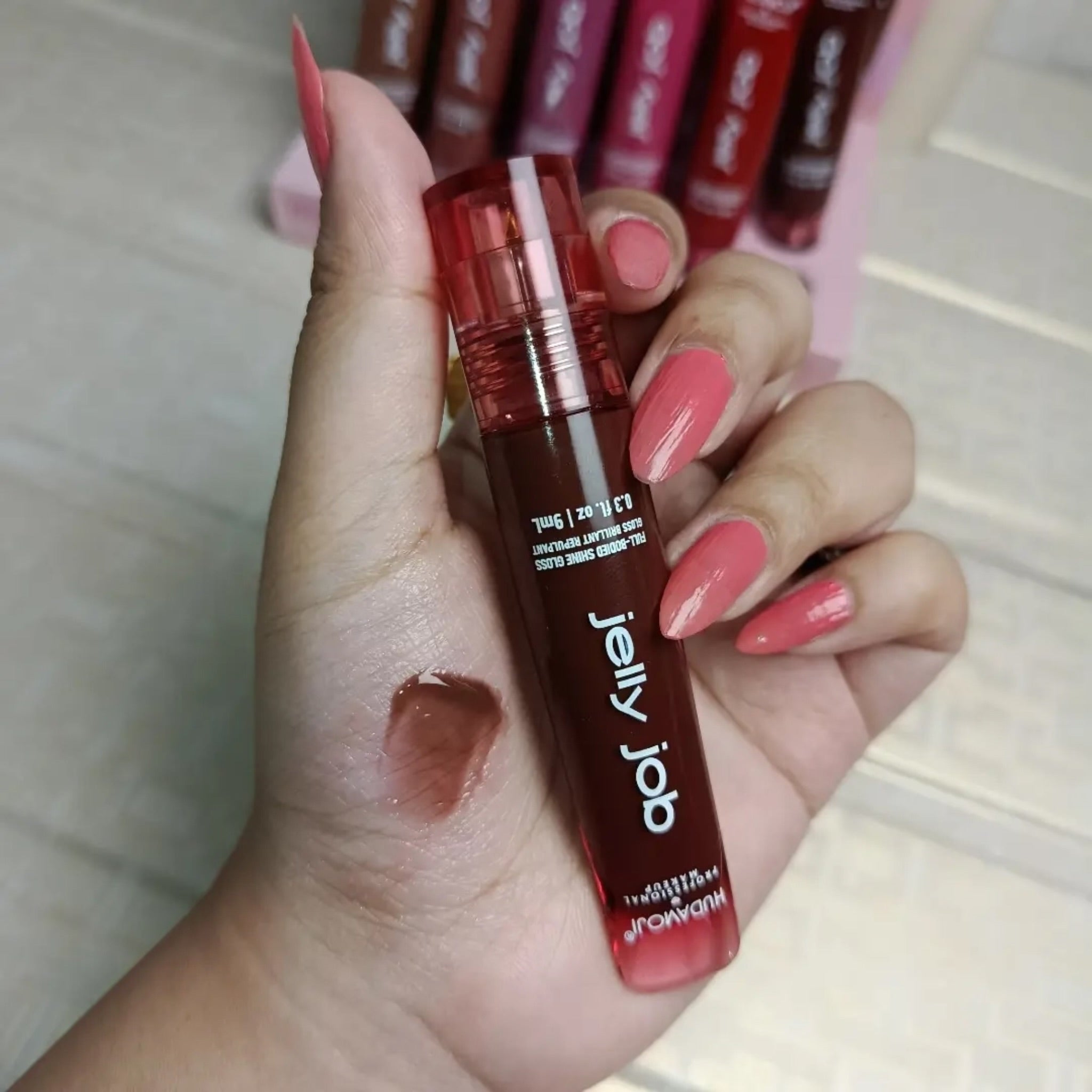 6pcs Jelly Job Full Booed Shine Glass Brilliant Volume Lipgloss
