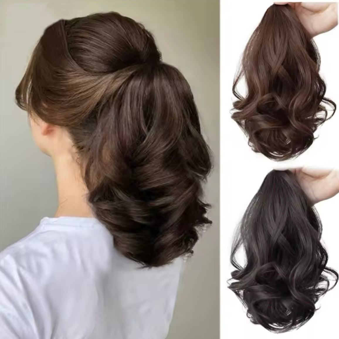 Black Claw Clip Ponytail Hair Extensions