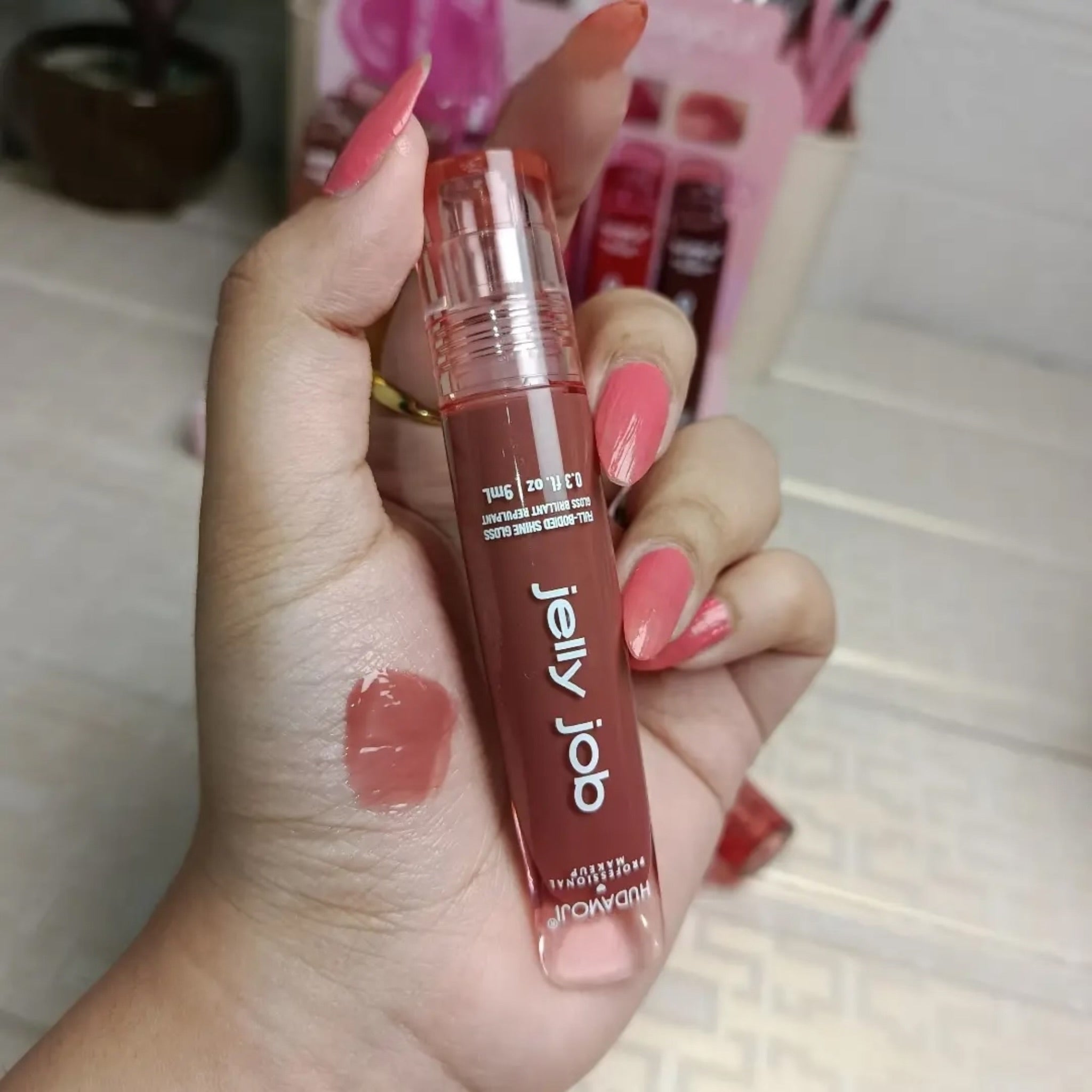 6pcs Jelly Job Full Booed Shine Glass Brilliant Volume Lipgloss