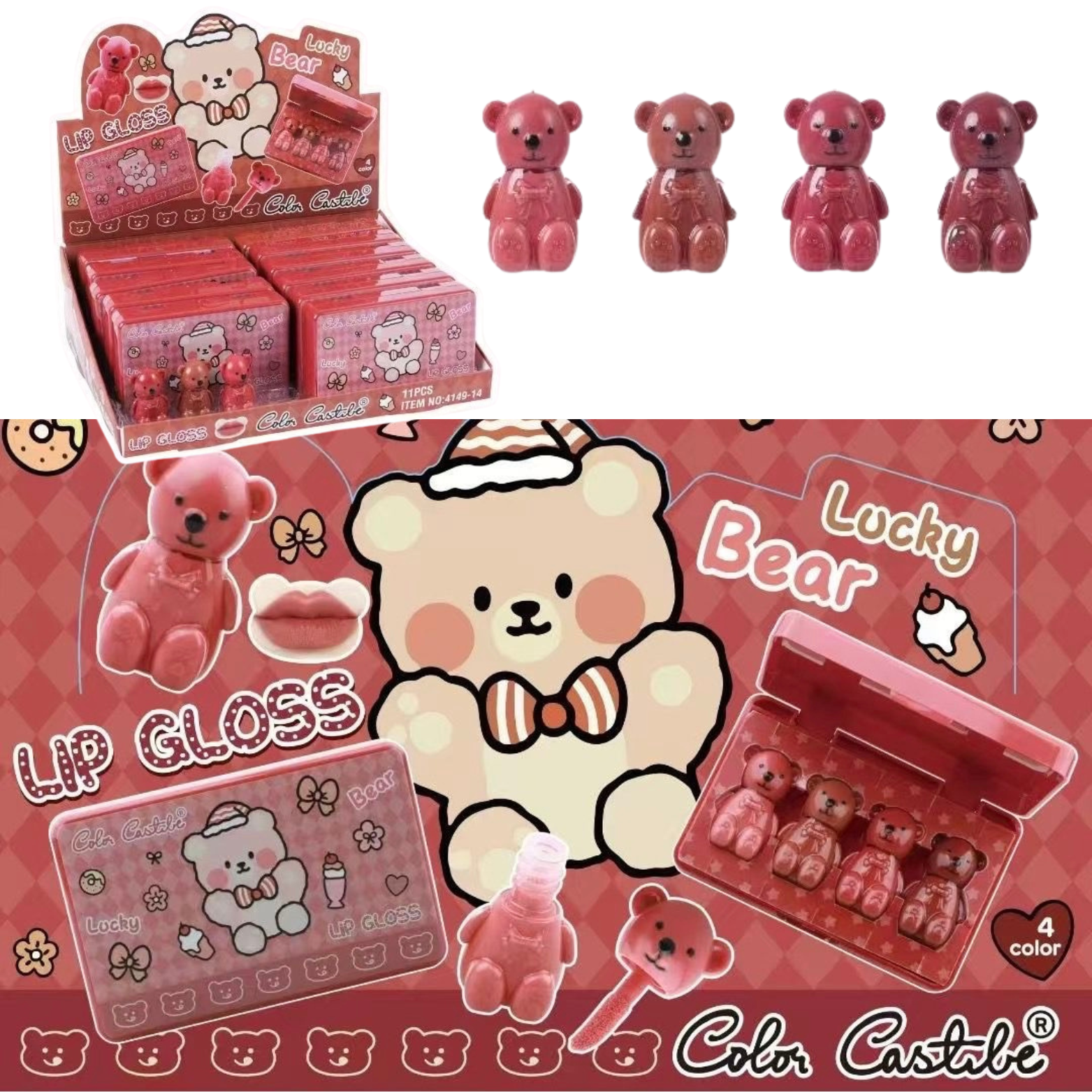 Color Castle - Lucky Bear Matte Lip Gloss Set of 4