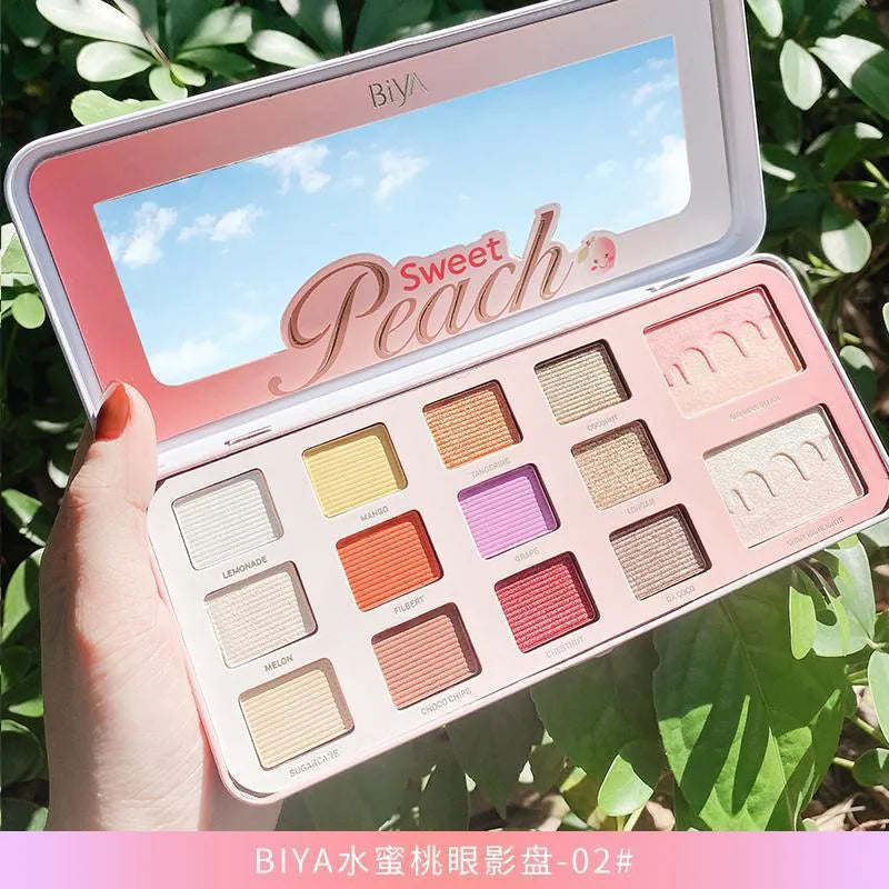 BIYA - 16 Color Peach Matte & Shimmer Eyeshadow Palette