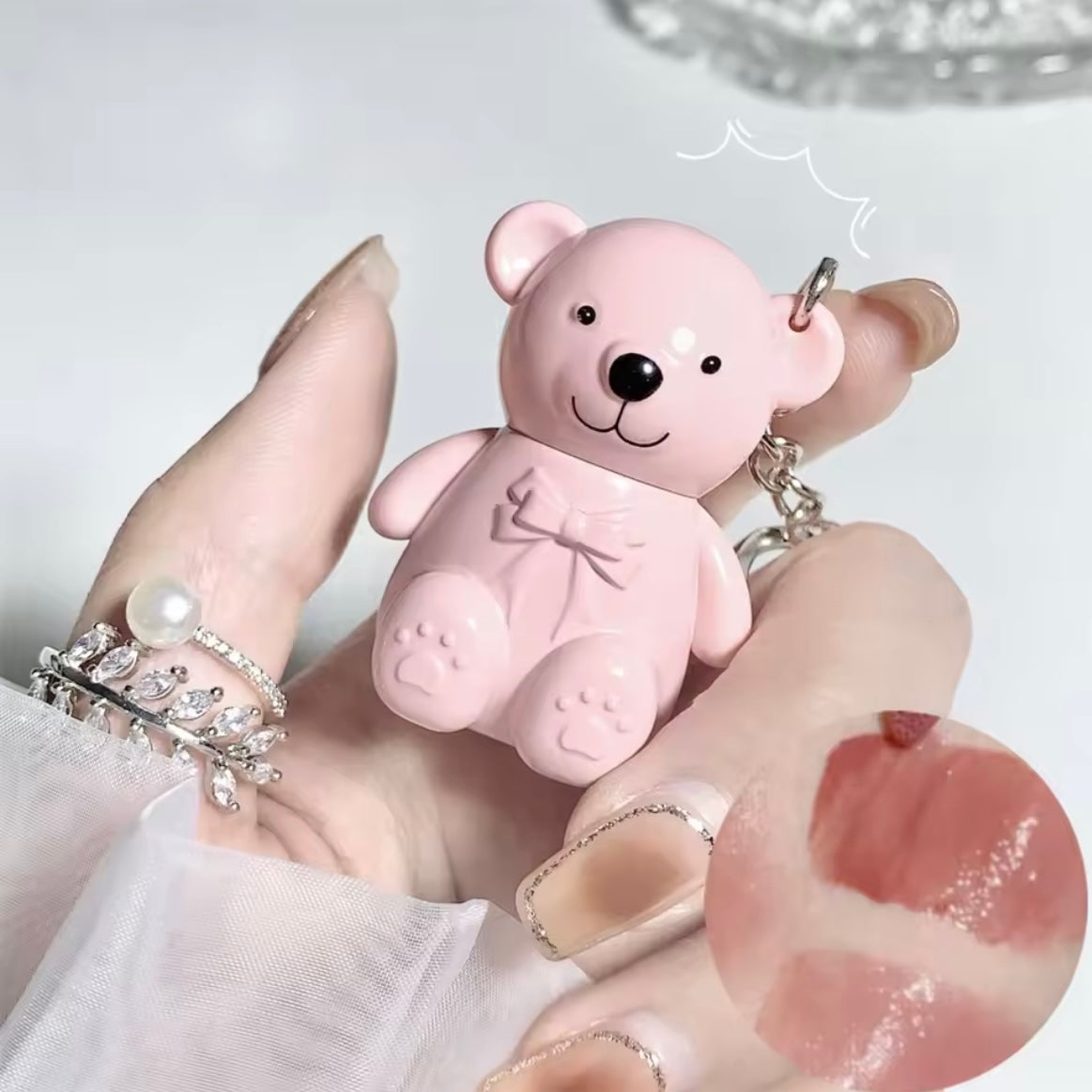 Mocallure - White Bear Keychain Shiny Lip Gloss Set of 6