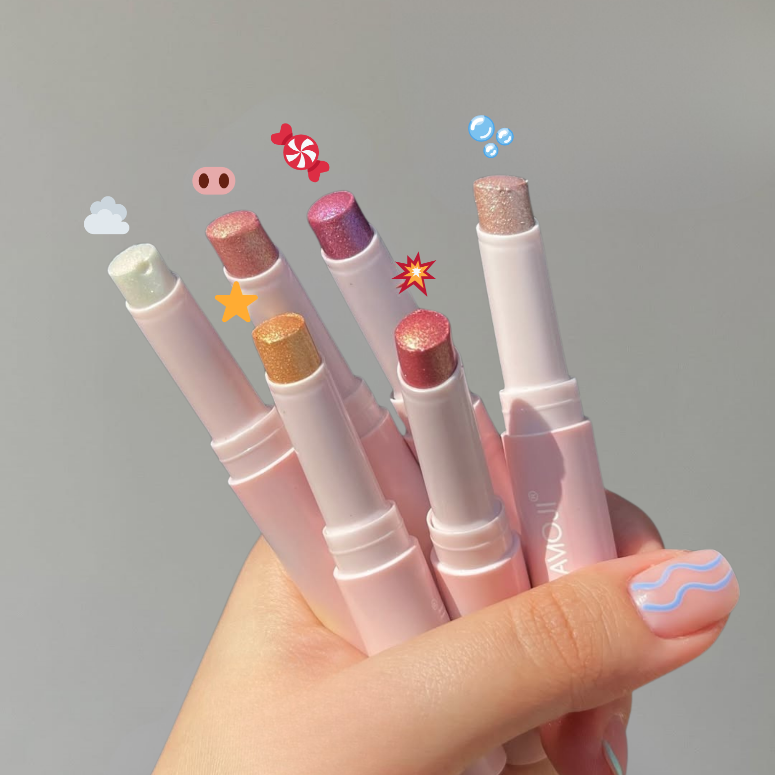 Hudamoji - Crystal Jelly Glaze Eyeshadow Stick Set of 6