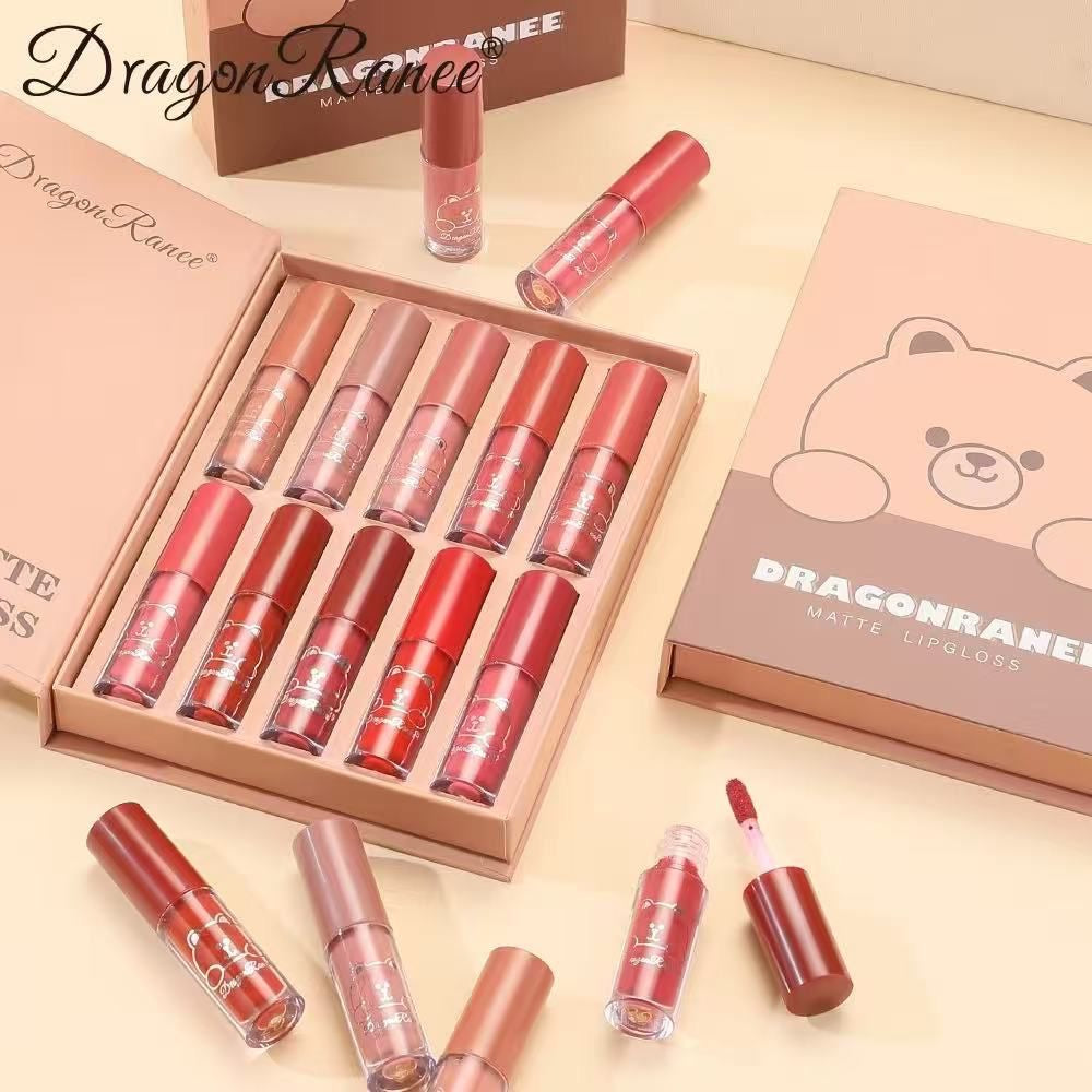 Dragon Ranee - Brown Bear Velvet Matte Lip Gloss Set of 10