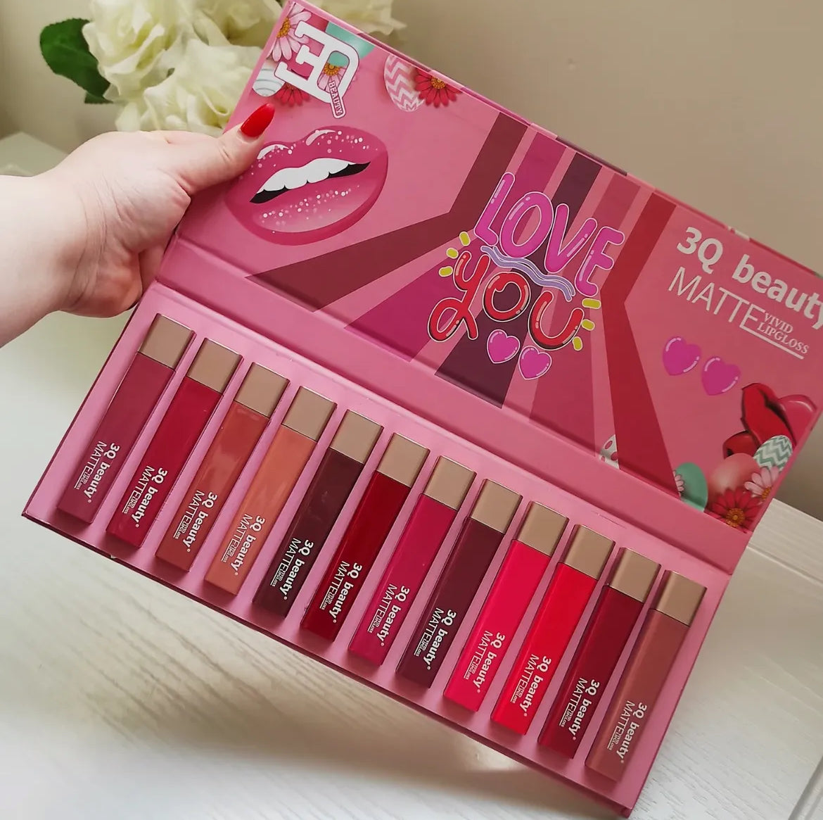 3Q Beauty - Love You Matte Velvet Lip Gloss Set of 12