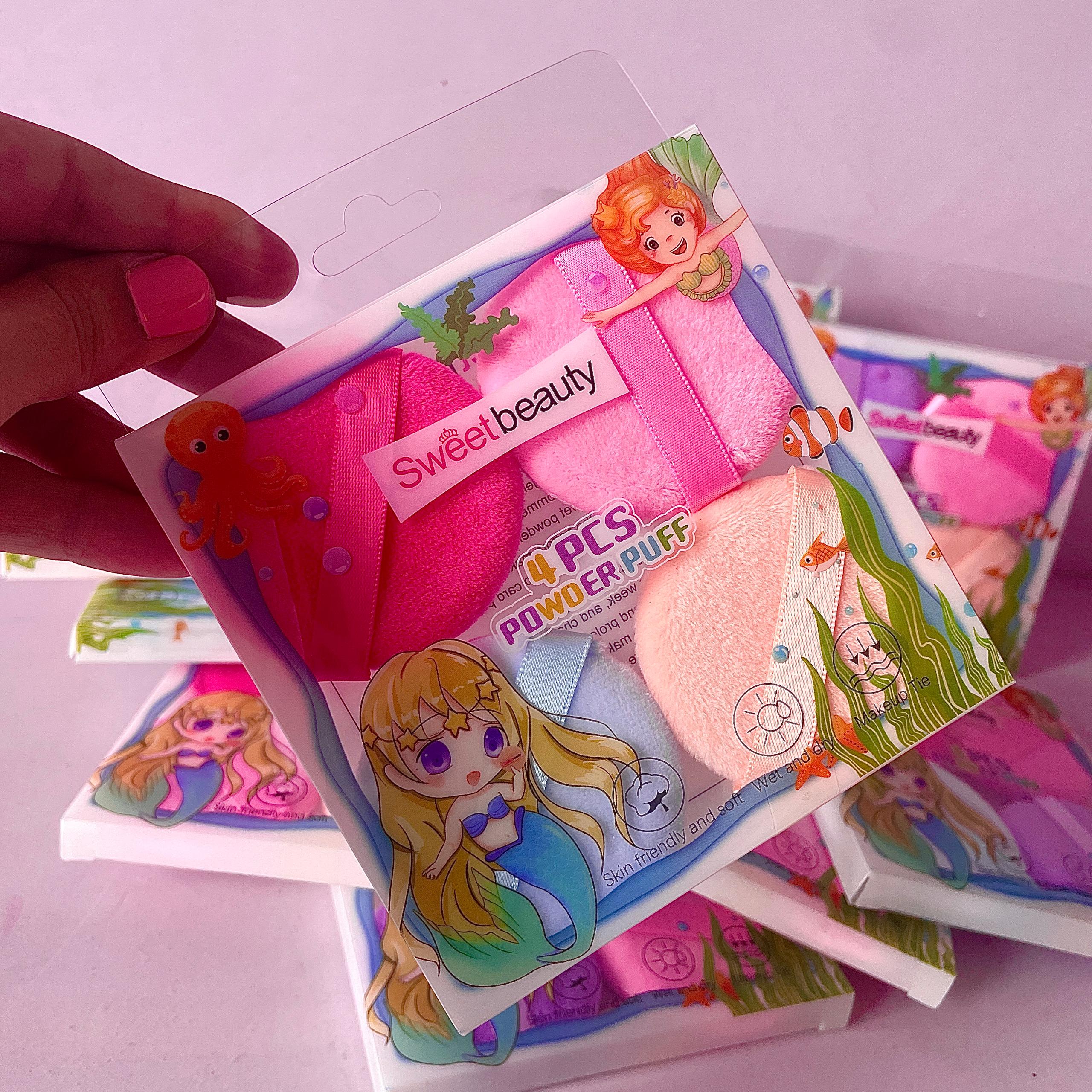 Sweet Beauty - Round Facial Powder Puff Set of 4