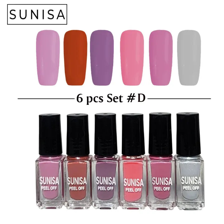 Sunisa - Peel Off Matte Nail Polish Set of 6