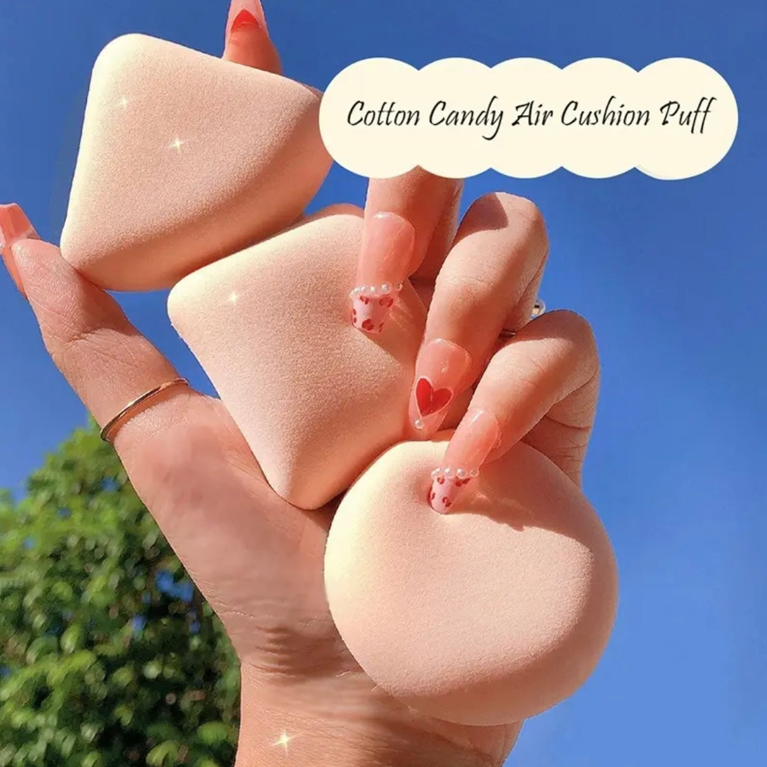 3pcs Finger Makeup Sponge Smooth Powder Cosmetic Puff