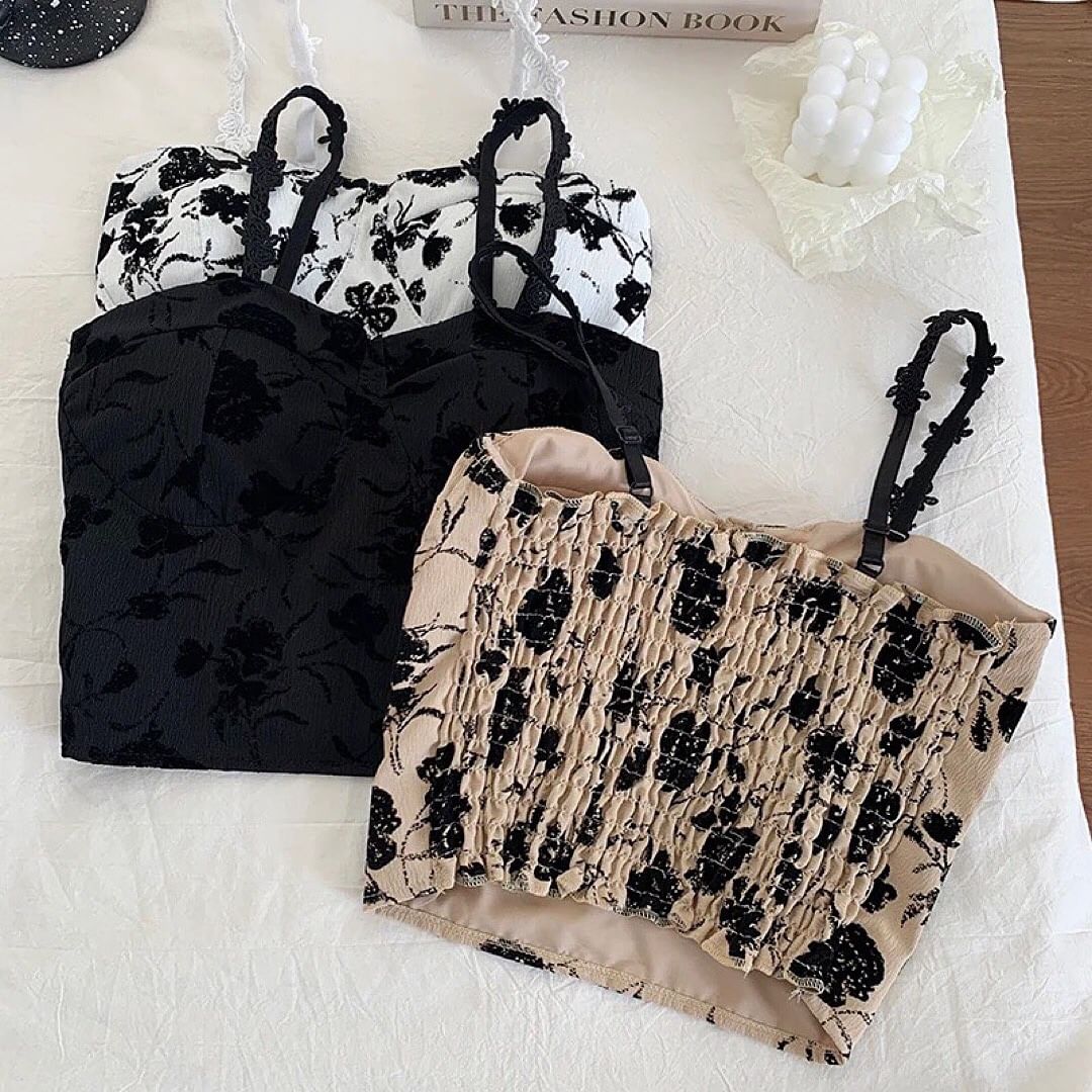 Sexy Floral Padded Crop Top