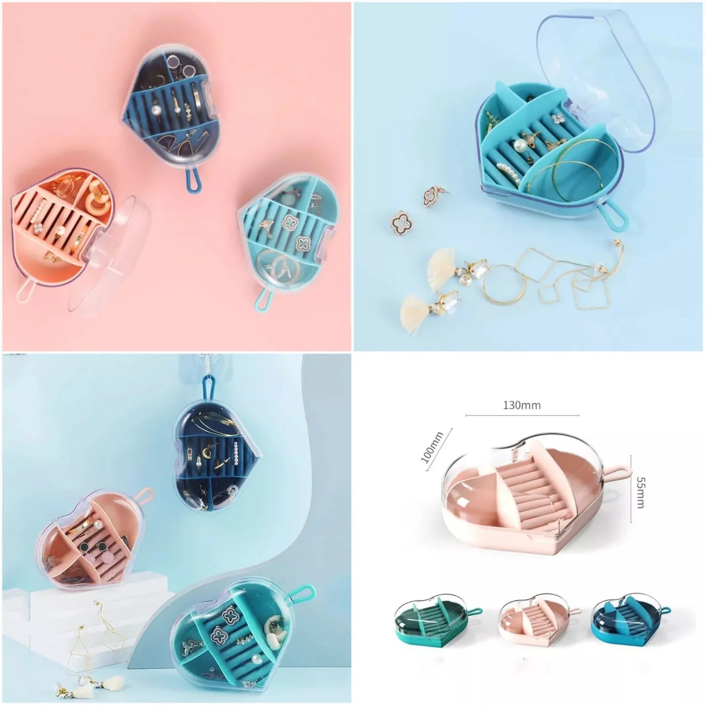 Mini Travel Jewelry Transparent Acrylic Earrings Organizer