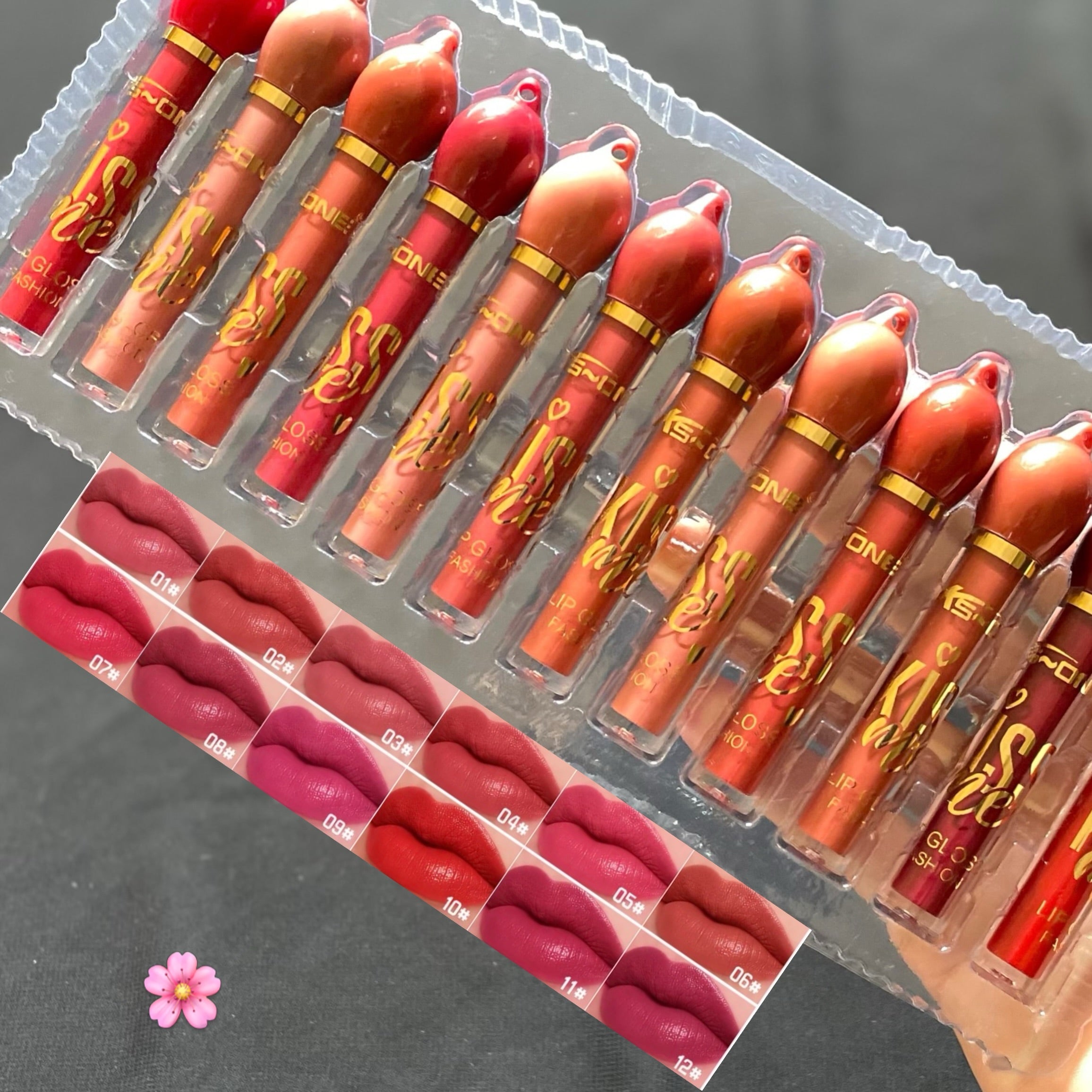 Ks One - 12pcs Matte Lip Gloss Set
