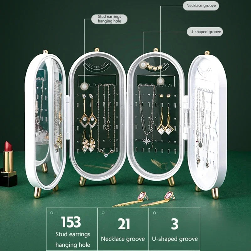 Foldable Jewelry Storage Earrings & Necklace Organizer