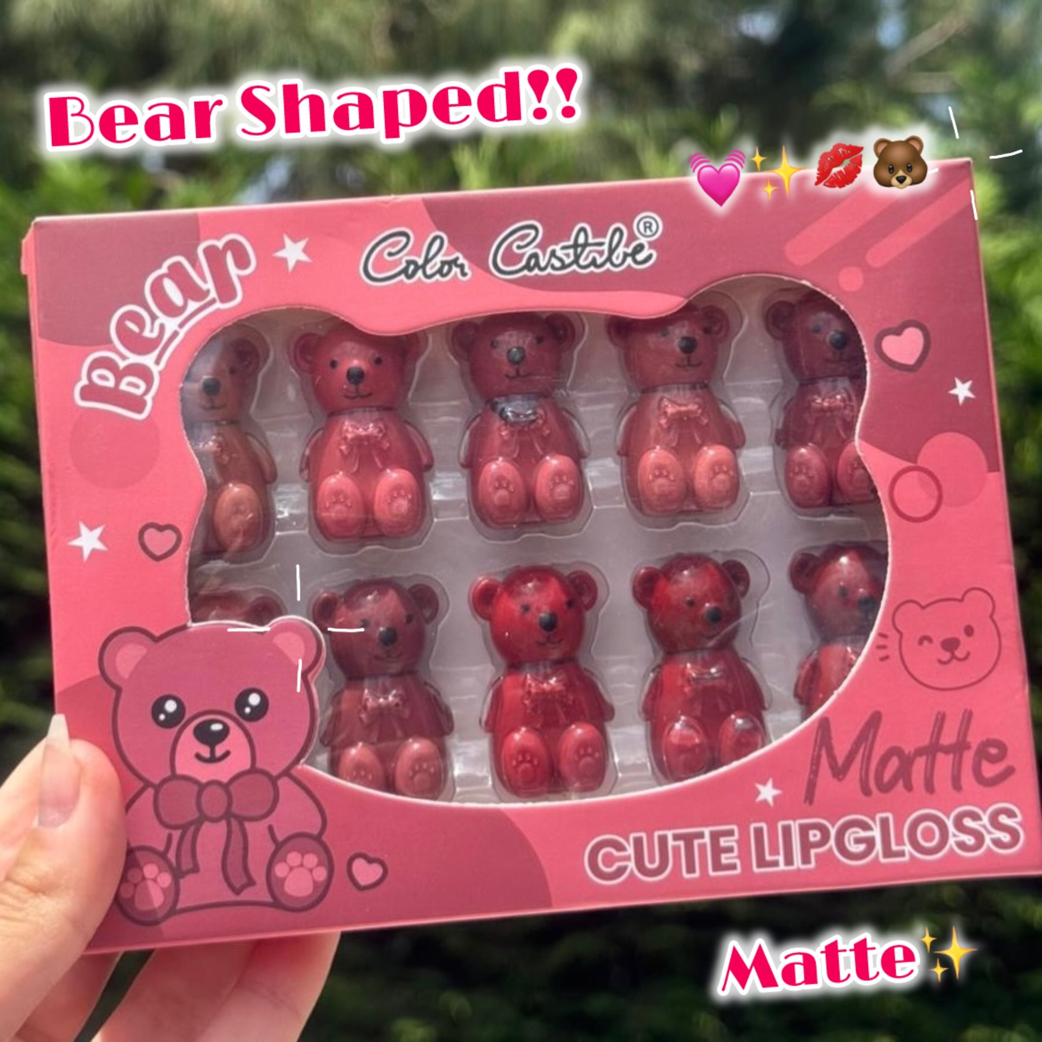 Color Castle - 10 Color Mini Bear Matte Lip Gloss