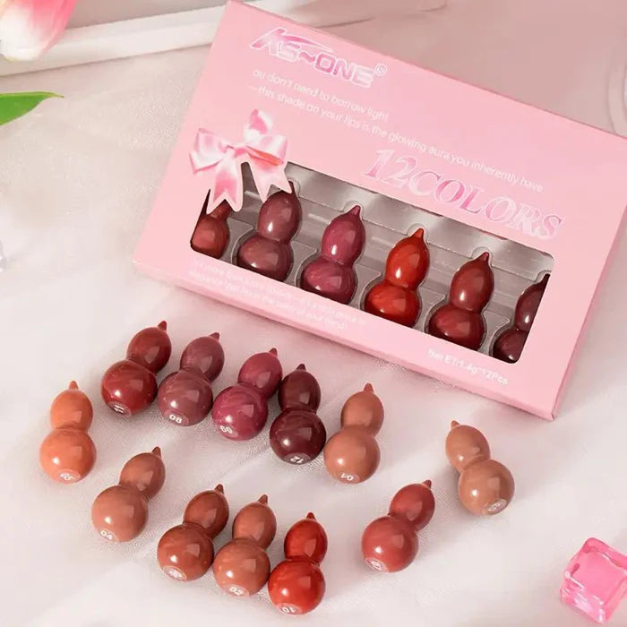 Ks One - 12 Color Mini Peanut Shape Matte Lipsticks