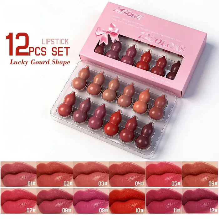 Ks One - 12 Color Mini Peanut Shape Matte Lipsticks