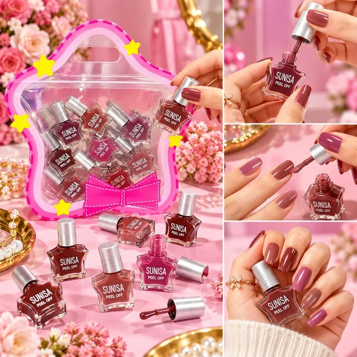 Sunisa - Peel Off Star Matte Nail Polish Set of 12