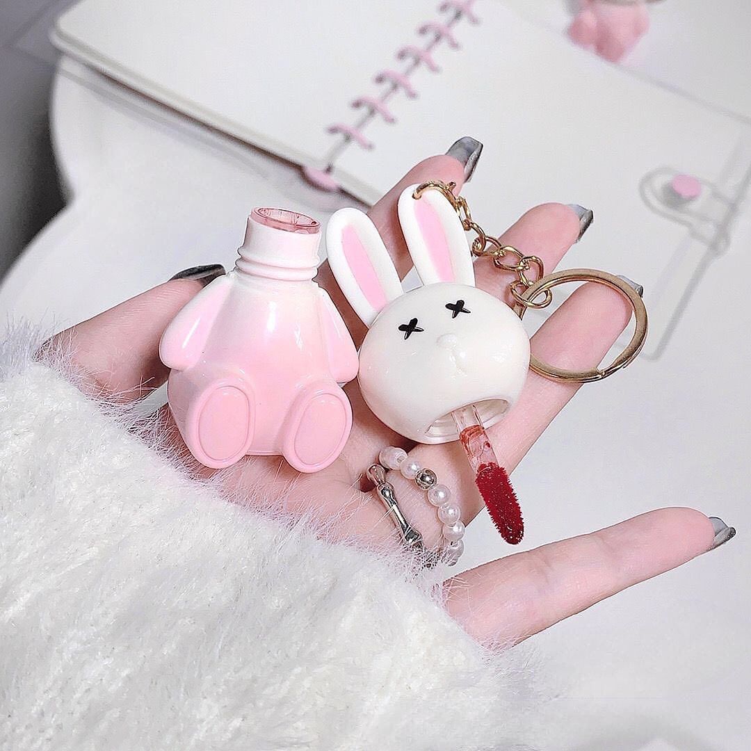 Gege Bear - Rabbit Keychain Mirror Lip Gloss Set of 6
