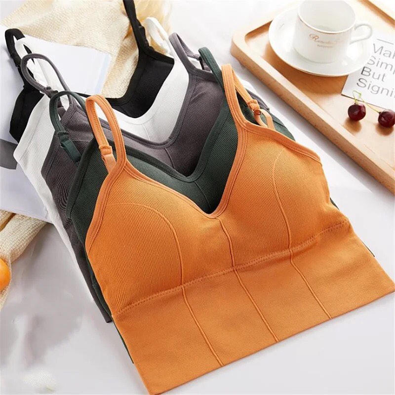 New Sports Crop Top Women Tub Beauty Back Seamless Push-up Bra
