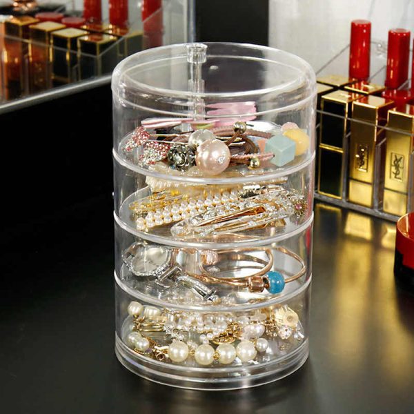 360 Degree Rotating Dustproof Jewelry Box Display Rack