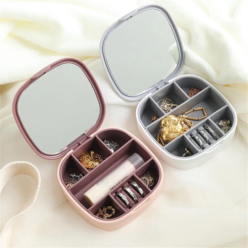 Portable Mini Jewelry Storage Box Storage Earrings Necklace Ring Jewelry Travel Box
