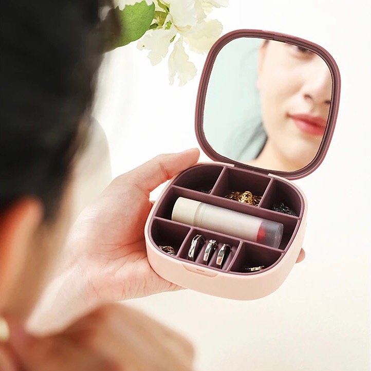 Portable Mini Jewelry Storage Box Storage Earrings Necklace Ring Jewelry Travel Box