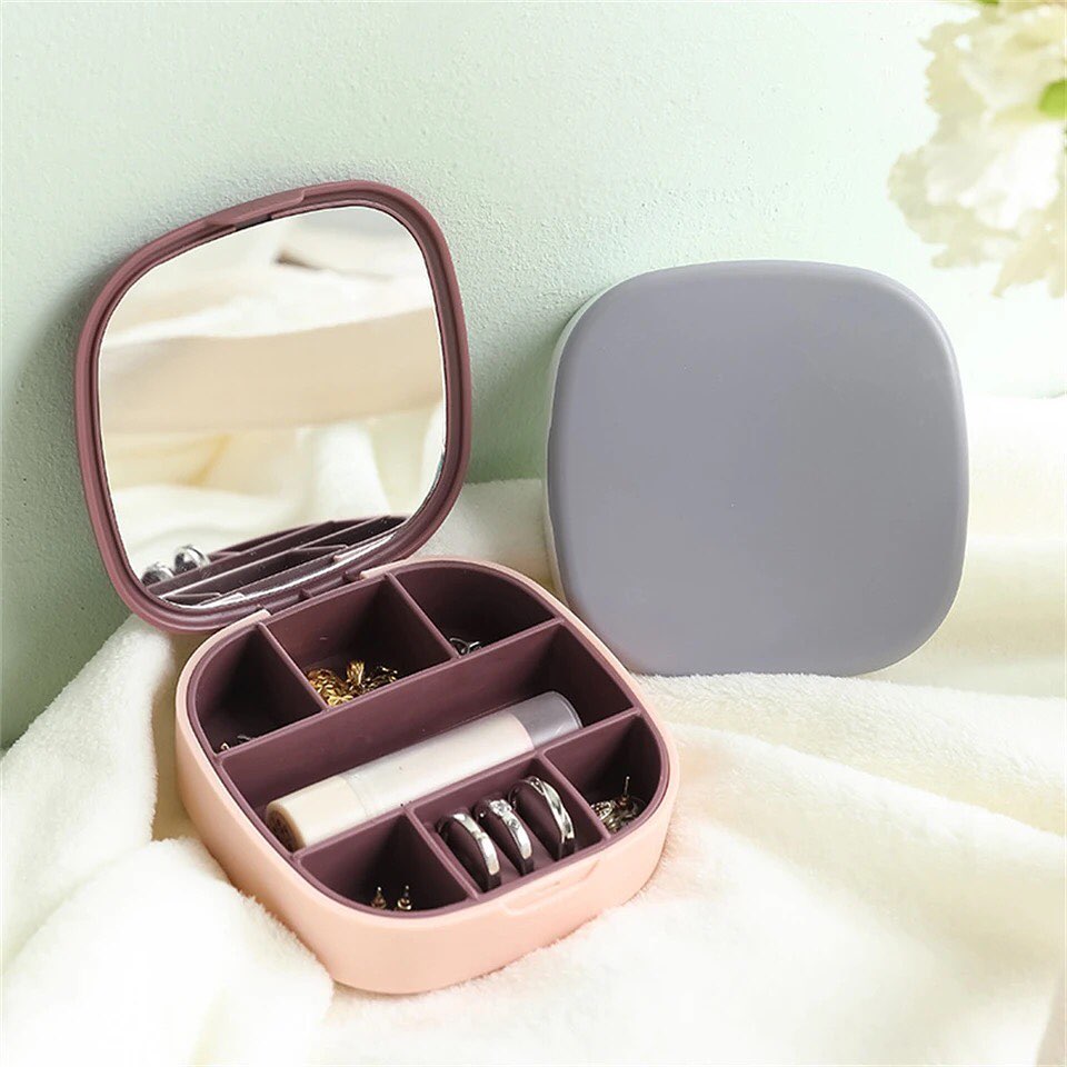 Portable Mini Jewelry Storage Box Storage Earrings Necklace Ring Jewelry Travel Box