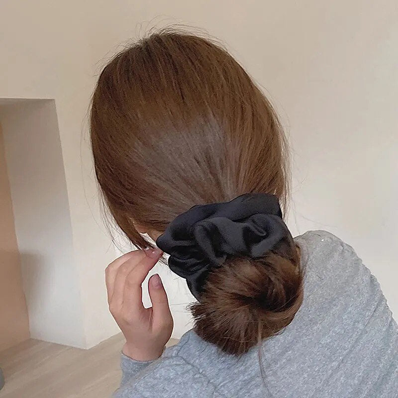 Satin Silk Elastic Rubber Band Ponytail Hair Scrunchies