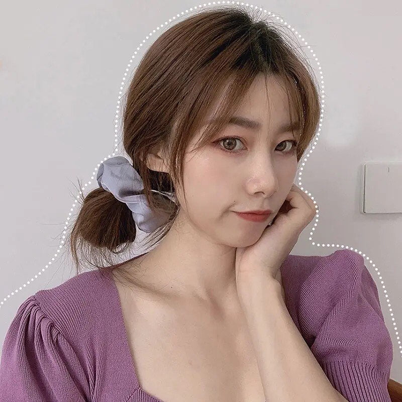 Satin Silk Elastic Rubber Band Ponytail Hair Scrunchies