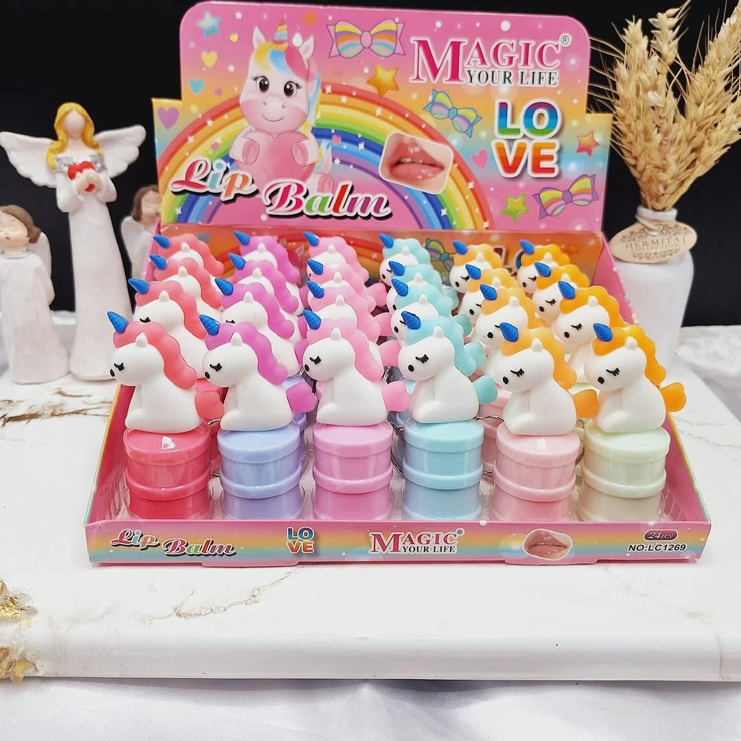 Unicorn Keychain Lip Balm Long-lasting Juicy Moisturizing Anti-cracking Lip Balm